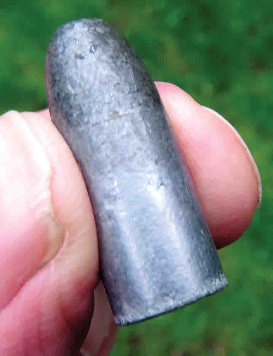 The 405-grain bullet shows no evidence of being cast.